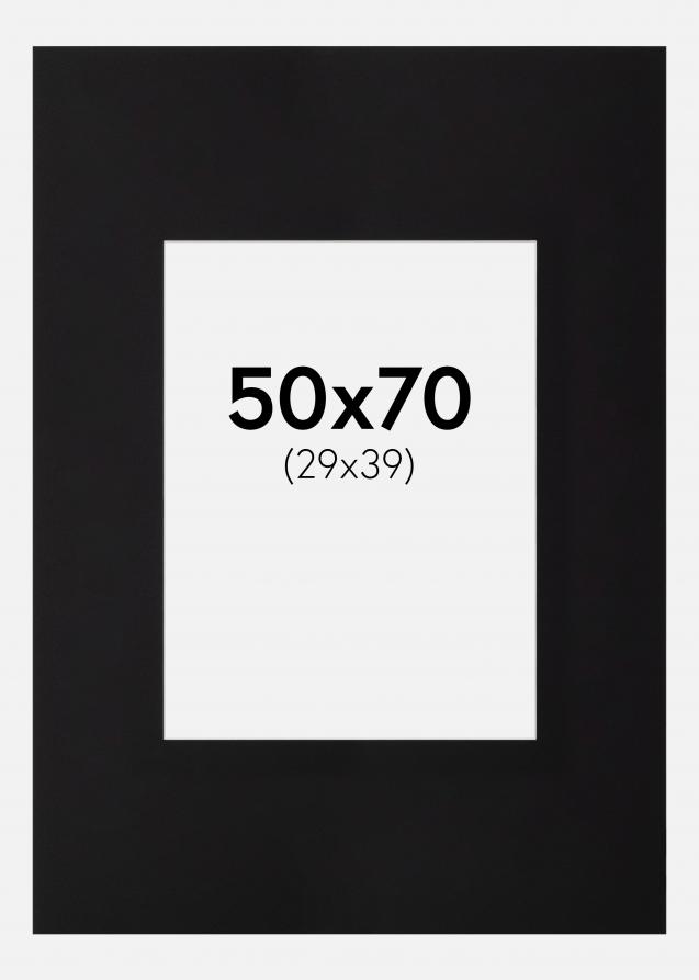 Passepartout XL Schwarz (Weiß Kern) 50x70 cm (29x39)