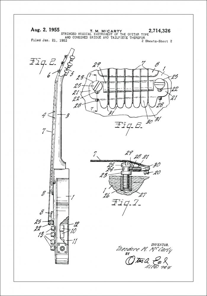 Patentzeichnung - E-Gitarre II Poster