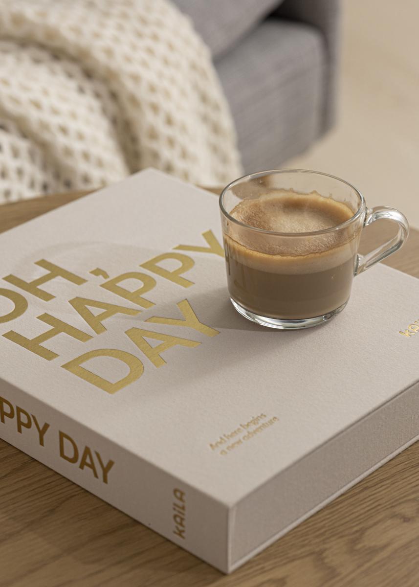 KAILA OH HAPPY DAY Creme - Coffee Table Photo Album (60 Schwarze Seiten)