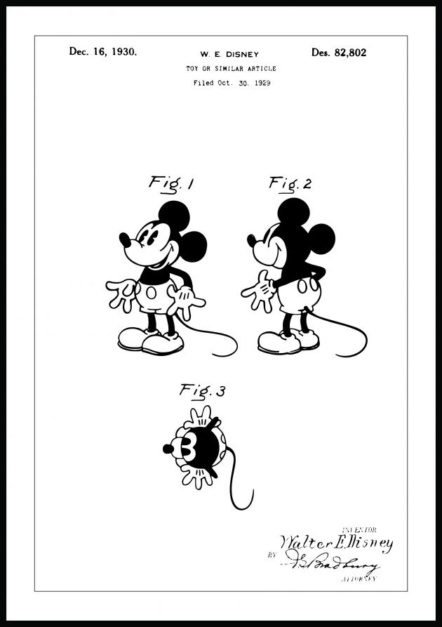 Patentzeichnung - Disney - Micky Maus Poster