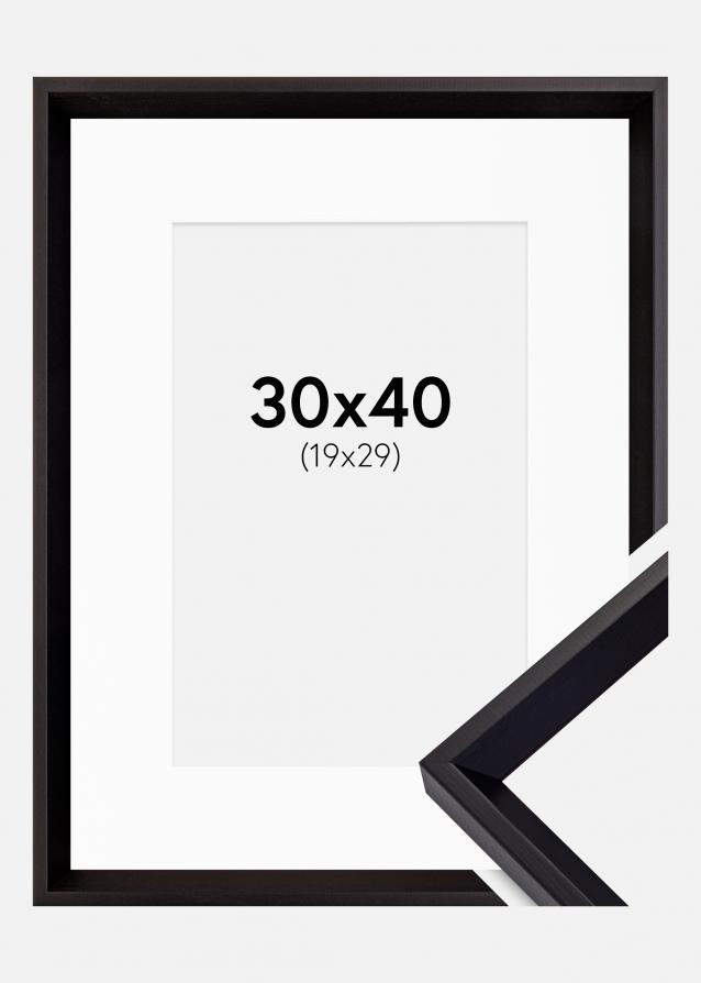 Rahmen Globe Schwarz 30x40 cm - Passepartout Weiß 20x30 cm