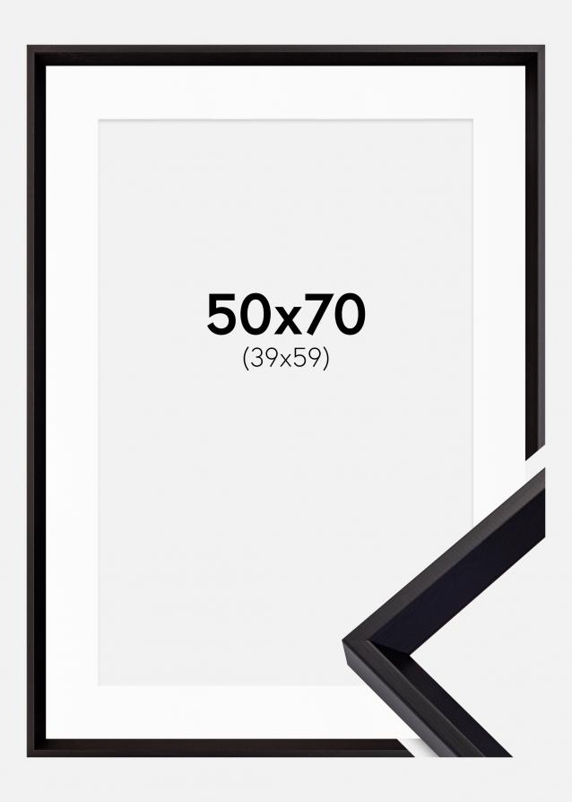 Rahmen Globe Schwarz 50x70 cm - Passepartout Weiß 40x60 cm