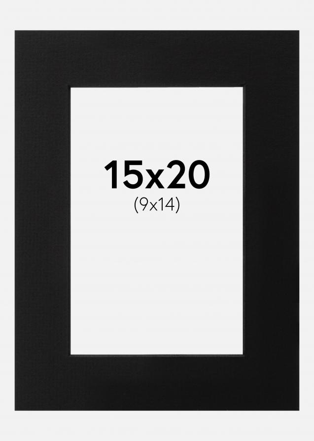 Passepartout Schwarz (schwarzer Kern) 15x20 cm (9x14)