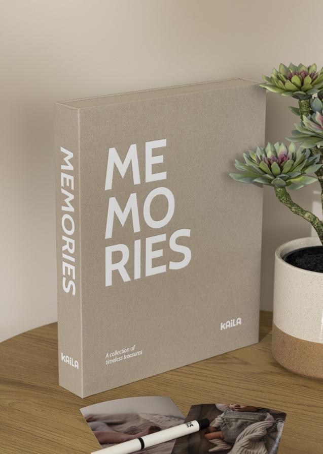 KAILA MEMORIES Grey/White - Coffee Table Photo Album (60 Schwarze Seiten)