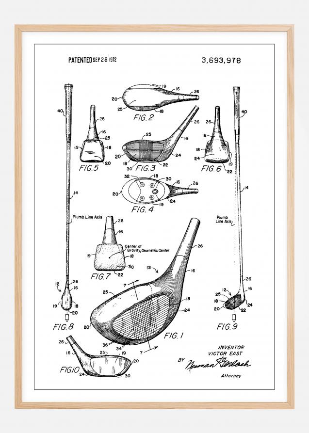 Patent Print - Golf Club - White Poster
