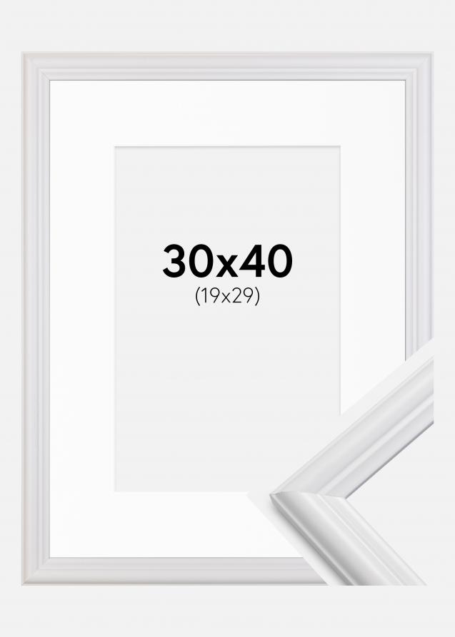 Rahmen Siljan Weiß 30x40 cm - Passepartout Weiß 20x30 cm