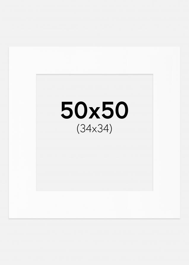 Passepartout Weiß Standard (weißer Kern) 50x50 cm (34x34)