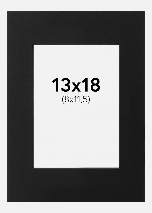 Passepartout Schwarz (schwarzer Kern) 13x18 cm (8x11,5)