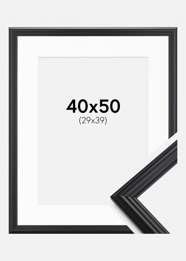 Rahmen Siljan Schwarz 40x50 cm - Passepartout Weiß 30x40 cm