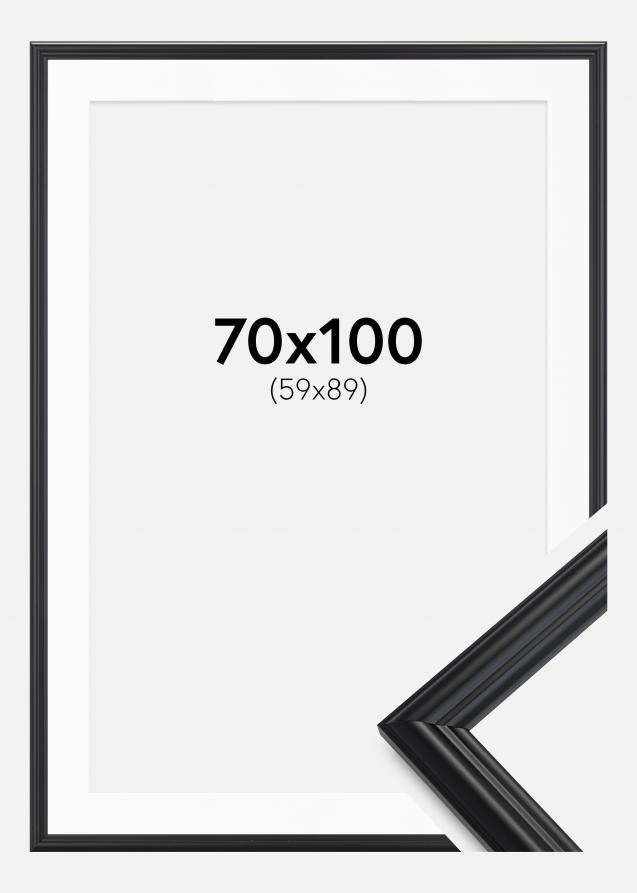 Rahmen Siljan Schwarz 70x100 cm - Passepartout Weiß 60x90 cm