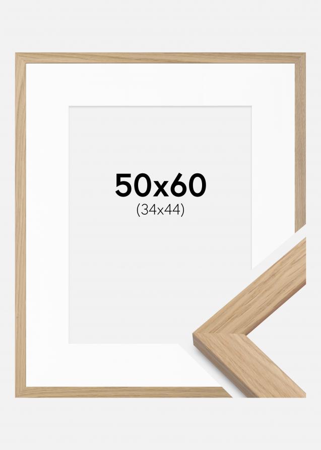 Rahmen Oak Wood 50x60 cm - Passepartout Weiß 35x45 cm
