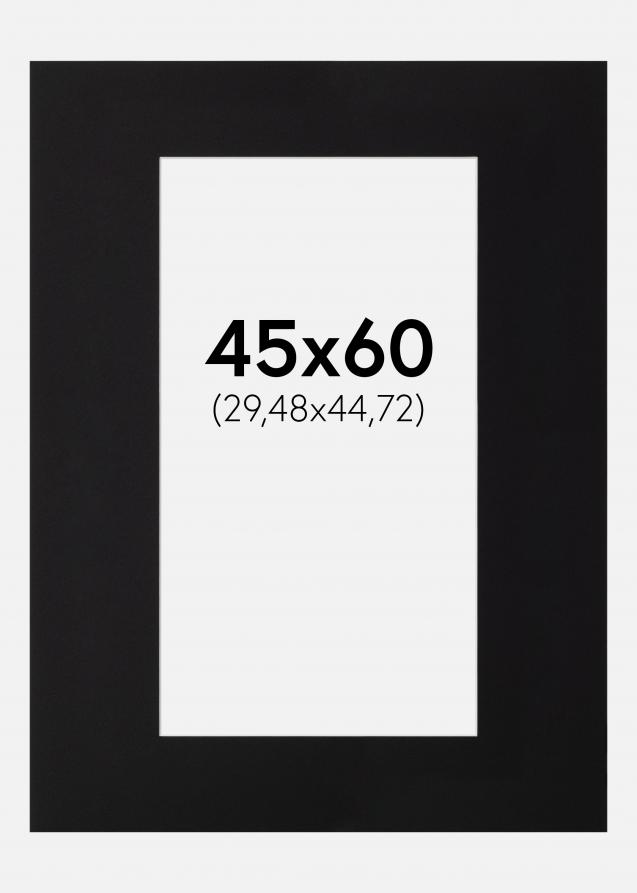 Passepartout Schwarz Standard (weißer Kern) 45x60 cm (29,48x44,72)