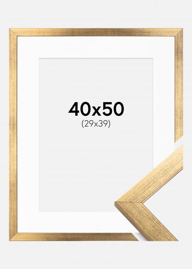 Rahmen Stilren Gold 40x50 cm - Passepartout Weiß 30x40 cm