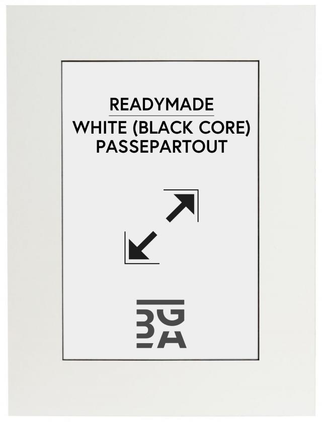 Passepartout Weiß A4 (schwarzer Kern) 21x29,7 cm (14x19,5 cm)