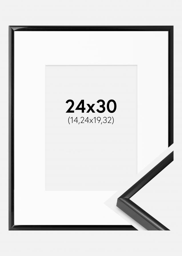 Rahmen BGA Modern Style Schwarz 24x30 cm - Passepartout Weiß 6x8 inches