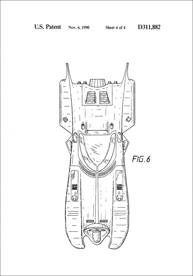 Patentzeichnung - Batman - Batmobile 1990 IIII Poster