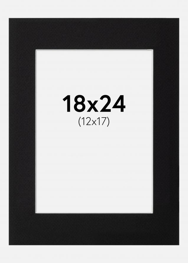 Passepartout Schwarz Standard (weißer Kern) 18x24 cm (12x17)