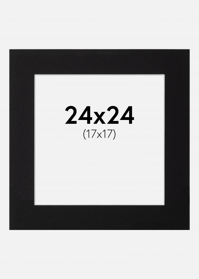 Passepartout Schwarz Standard (weißer Kern) 24x24 cm (17x17)