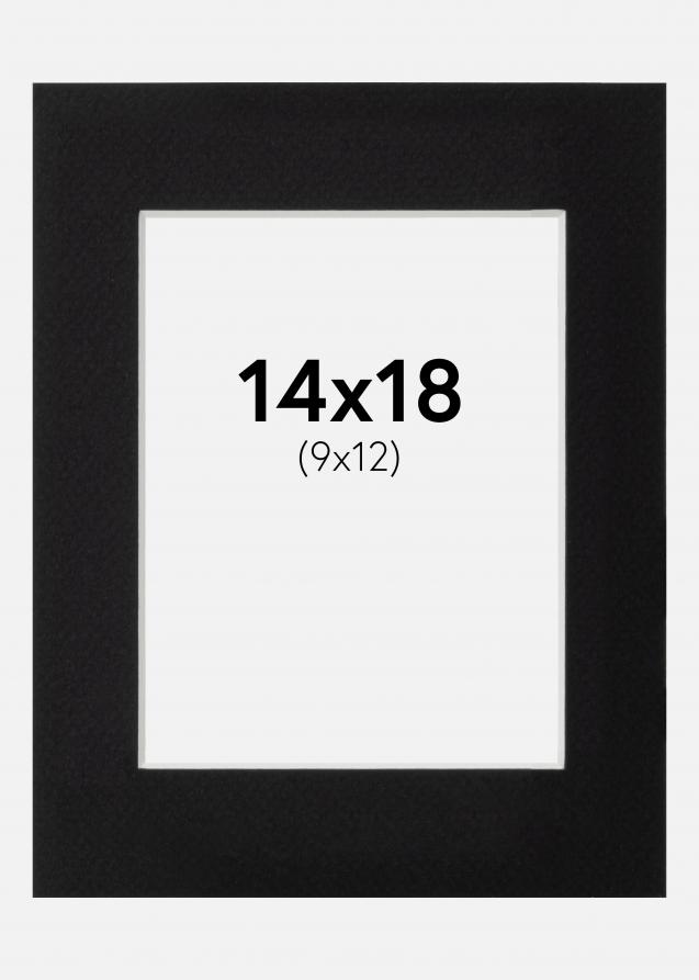 Passepartout Schwarz Standard (weißer Kern) 14x18 cm (9x12)
