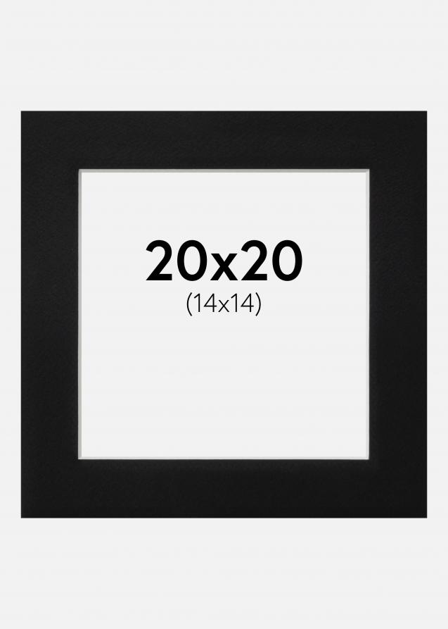 Passepartout Schwarz Standard (weißer Kern) 20x20 cm (14x14)