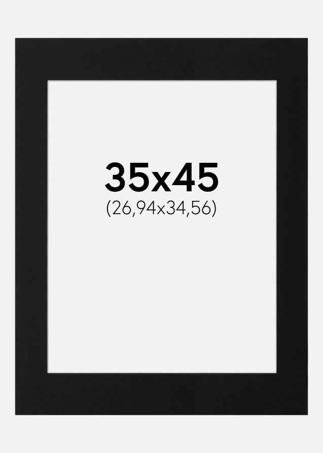 Passepartout Schwarz Standard (weißer Kern) 35x45 cm (26,94x34,56)