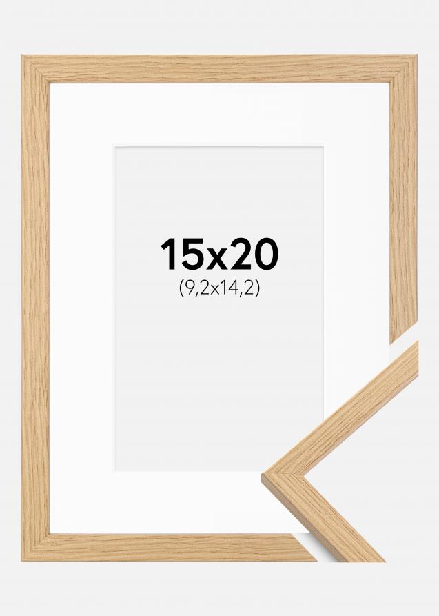 Rahmen Galant Eiche 15x20 cm - Passepartout Weiß 4x6 inches