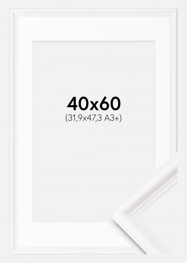 Rahmen Gala Weiß 40x60 cm - Passepartout Weiß 32,9x48,3 cm (A3+)