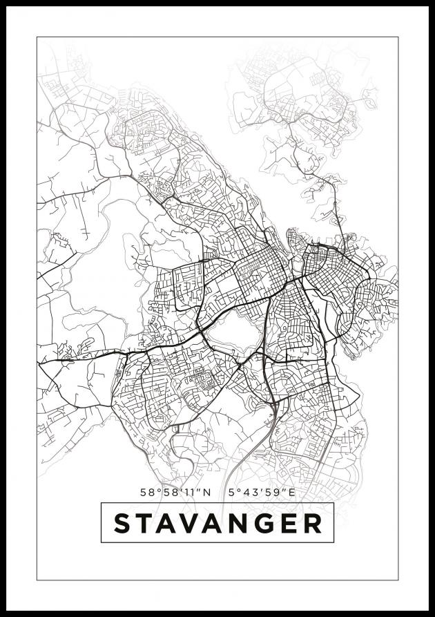 Map - Stavanger - White