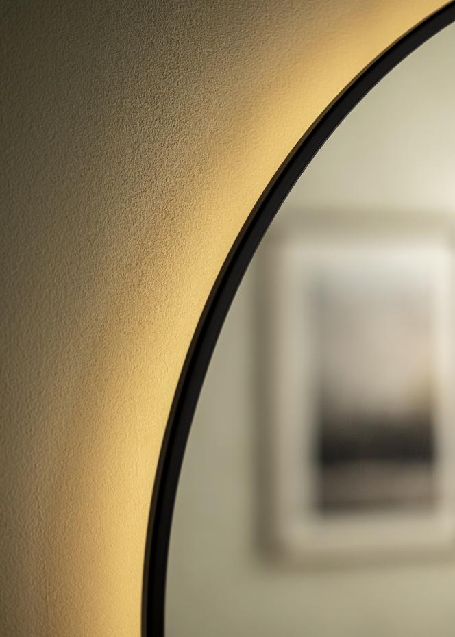 KAILA Spiegel Circle LED Schwarz 80 cm 