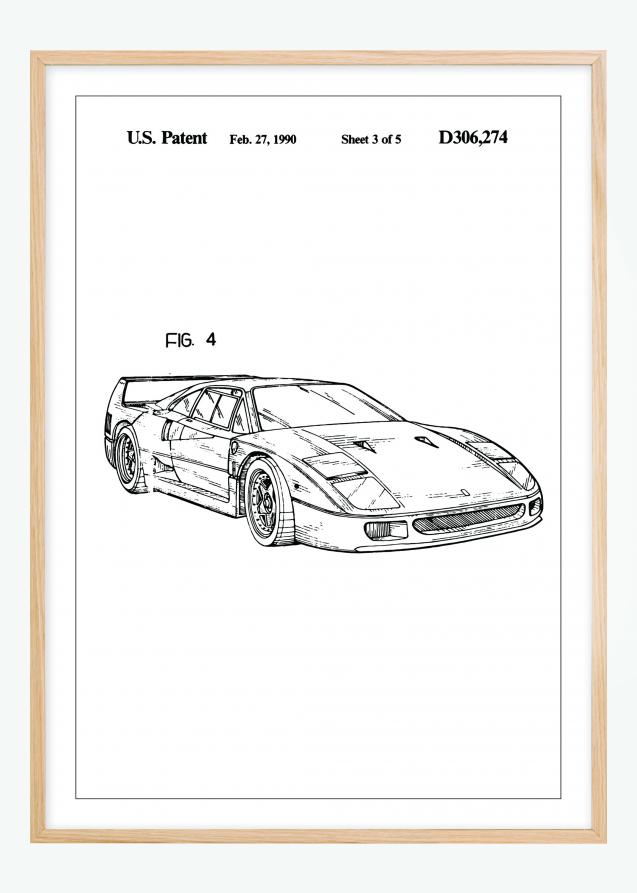 Patentzeichnung - Ferrari F40 II Poster