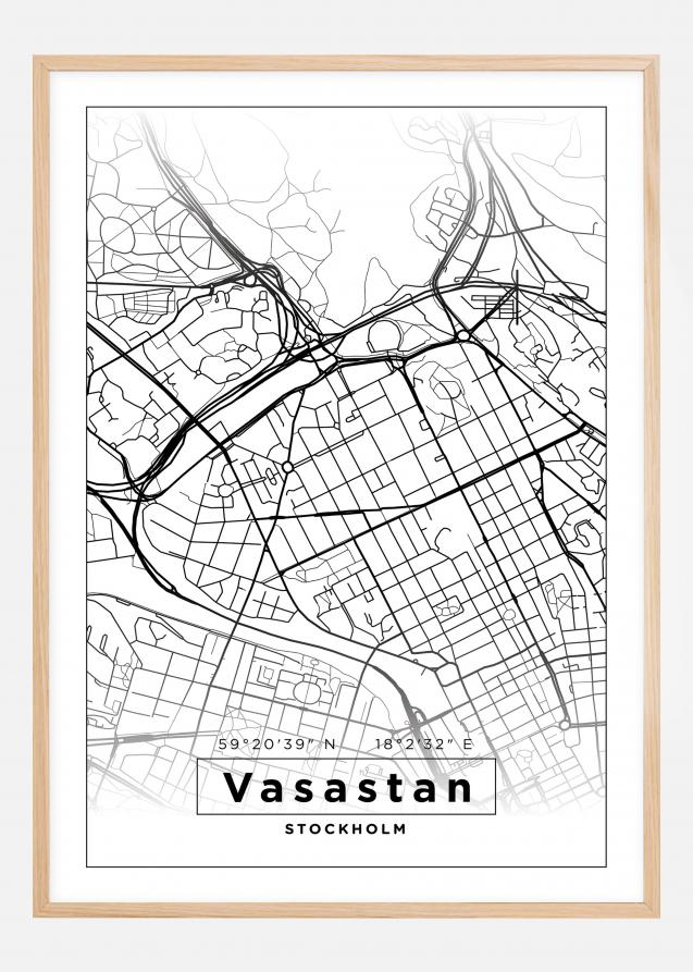 Map - Vasastan - White Poster