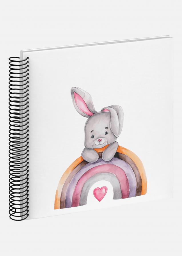 Bunny Malin Spiralalbum Weiß - 24x24 cm (40 weiße Seiten / 20 Blatt)