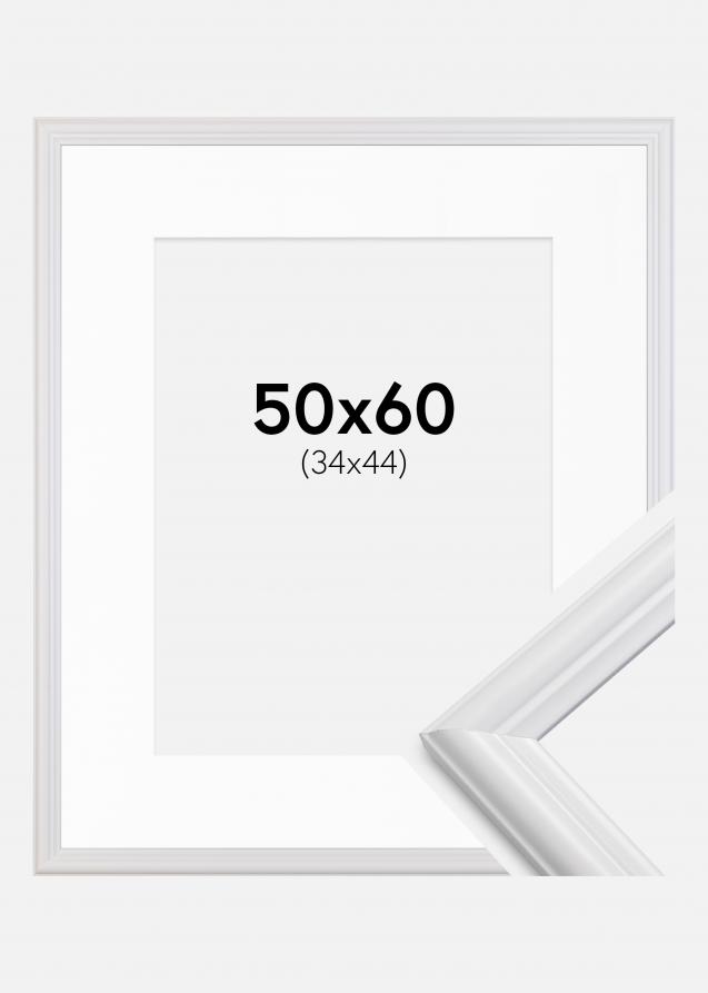 Rahmen Siljan Weiß 50x60 cm - Passepartout Weiß 35x45 cm