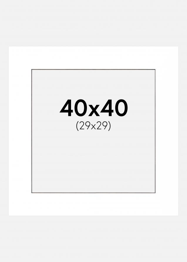 Passepartout Weiß (schwarzer Kern) 40x40 cm (29x29 cm)