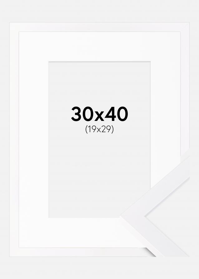 Rahmen Selection Weiß 30x40 cm - Passepartout Weiß 20x30 cm