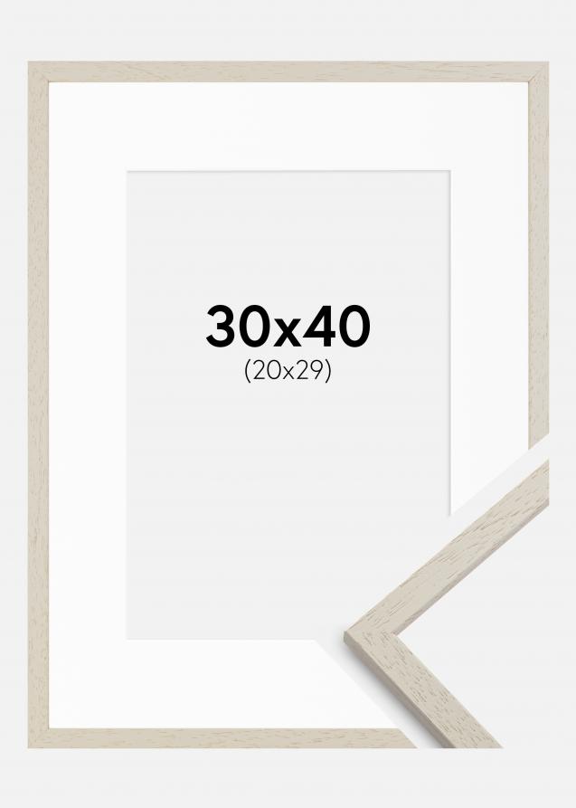 Rahmen Edsbyn Sand 30x40 cm - Passepartout Weiß 21x30 cm