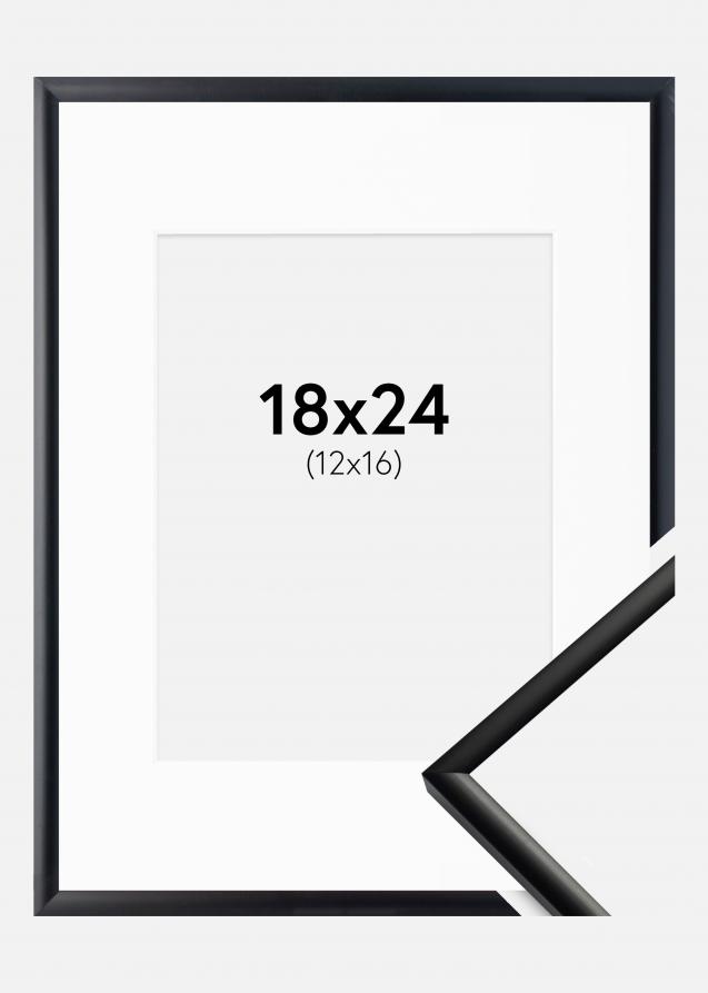 Rahmen New Lifestyle Matt Schwarz 18x24 cm - Passepartout Weiß 13x17 cm