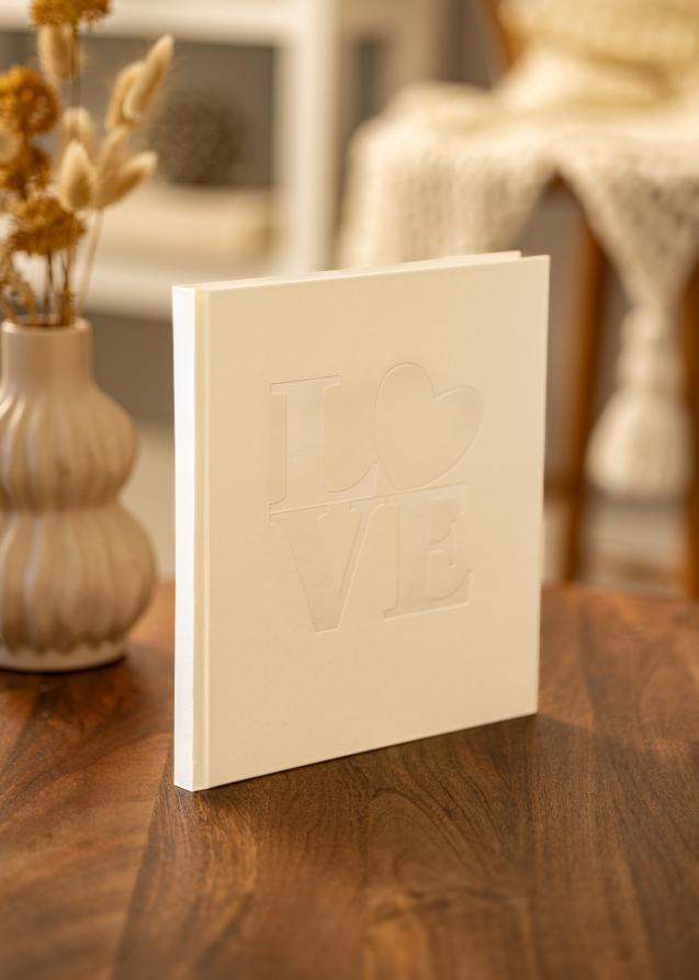 White Love Gästebuch - 23x25 cm (176 weiße Seiten / 88 Blatt)