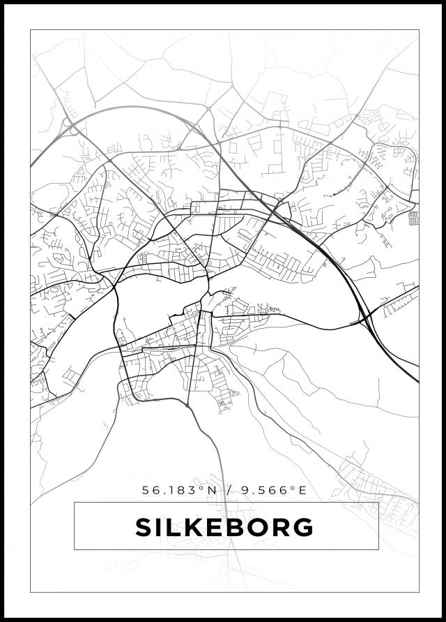 Map - Silkeborg - White