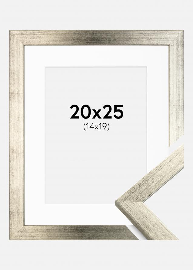 Rahmen Stilren Silber 20x25 cm - Passepartout Weiß 15x20 cm