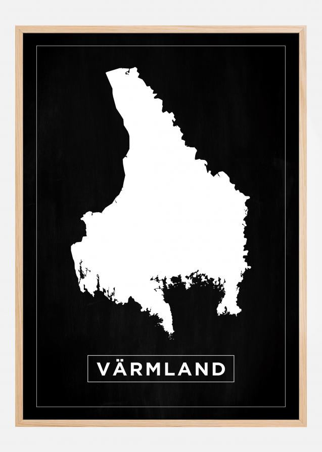 Map - Värmland - Black Poster