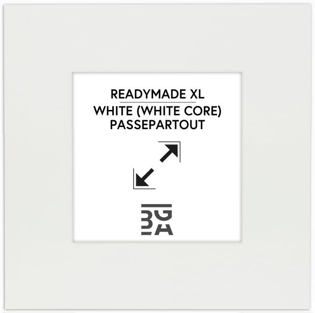 Passepartout XL Weiß (weißer Kern) 30x30 cm (14x14)