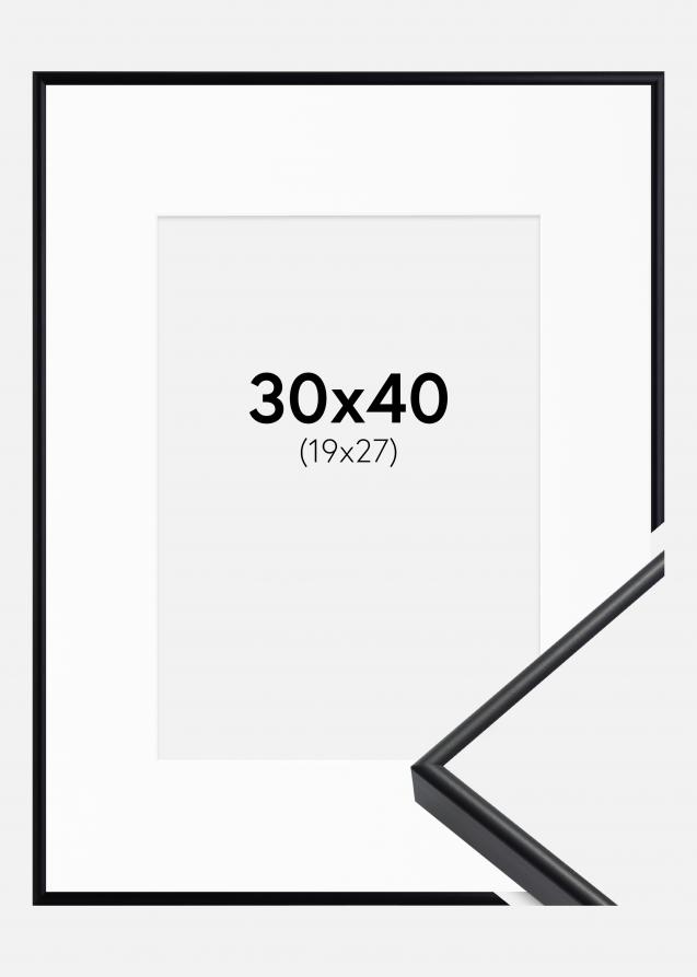 Rahmen Visby Schwarz 30x40 cm - Passepartout Weiß 20x28 cm