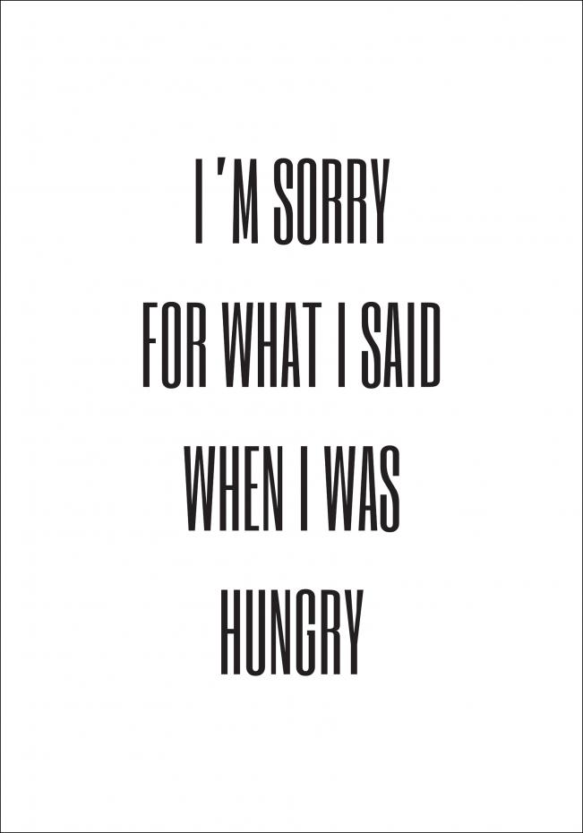 I'm sorry for what i said when was hungry Poster