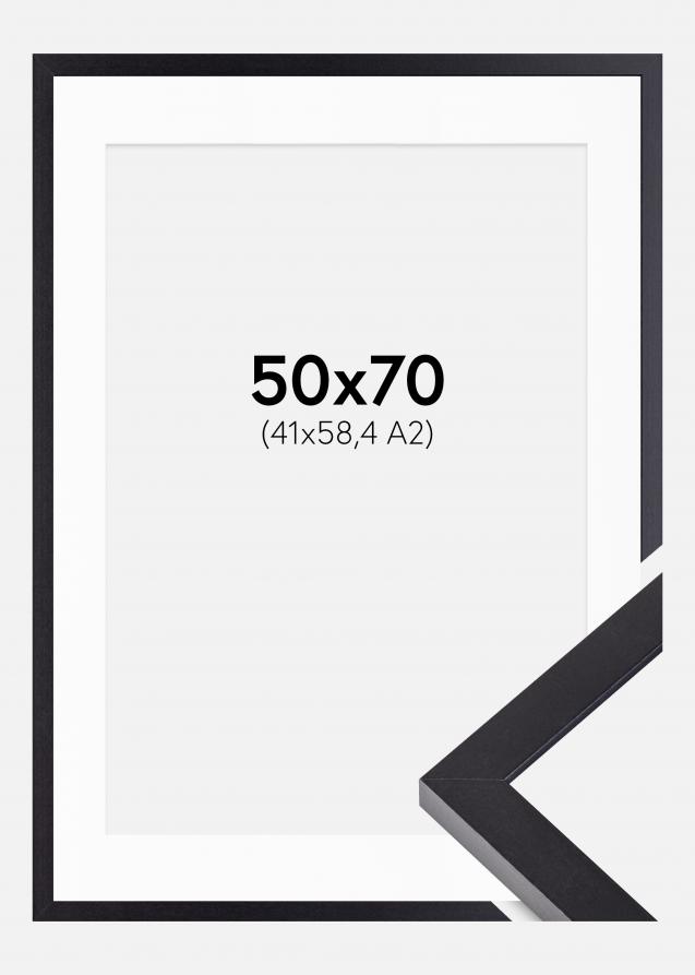Rahmen Selection Schwarz 50x70 cm - Passepartout Weiß 42x59,4 cm (A2)