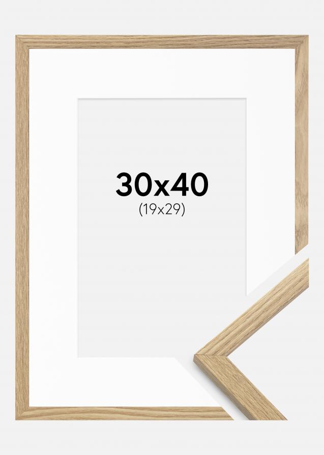 Rahmen Trendy Eiche 30x40 cm - Passepartout Weiß 20x30 cm