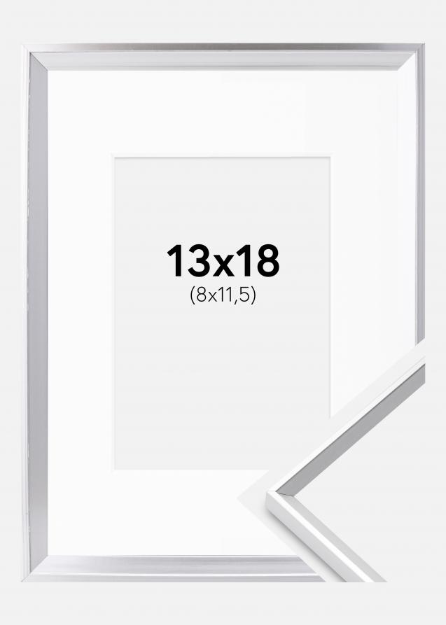 Rahmen Desire Silber 13x18 cm - Passepartout Weiß 9x12 cm