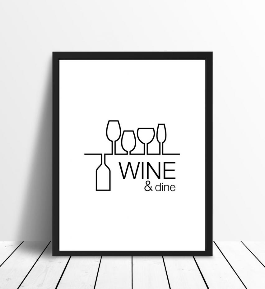 Wine & dine - White Poster