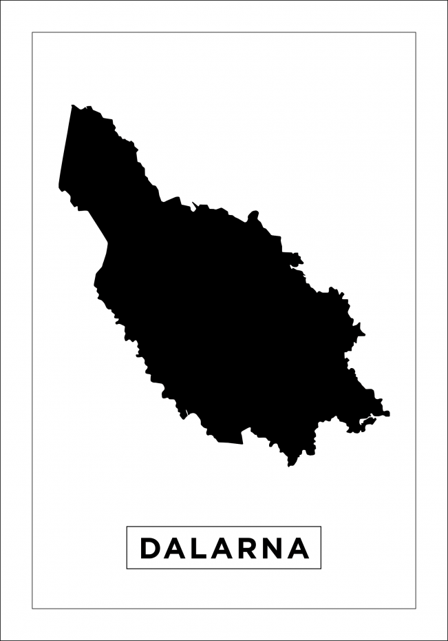 Map - Dalarna - White Poster