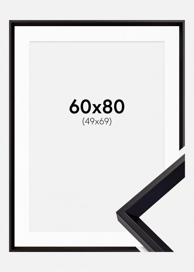 Rahmen Globe Schwarz 60x80 cm - Passepartout Weiß 50x70 cm